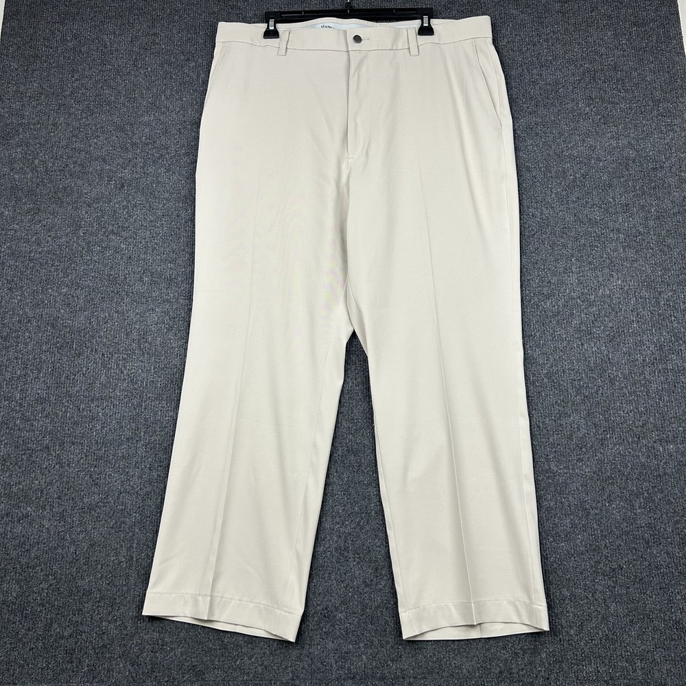 Callaway Mens Golf Pants 38x30 Beige Chino Flat Front Performance Stretch